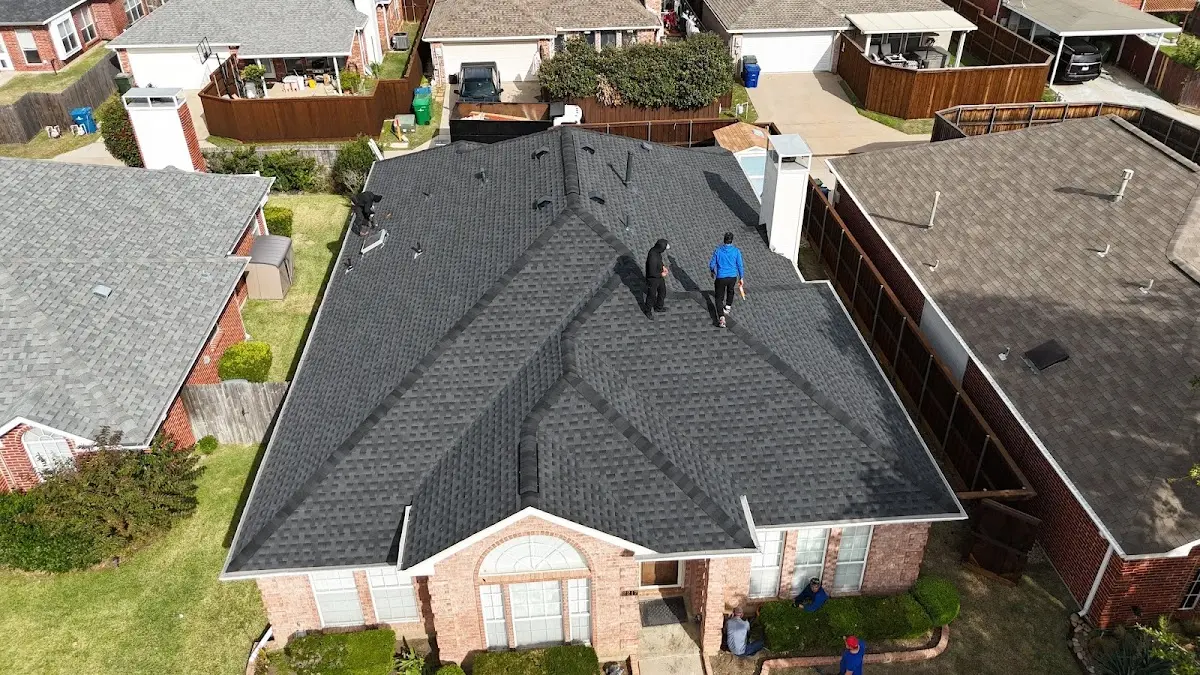 Slate & Tile Roof Repair work in progress on a Bettendorf property